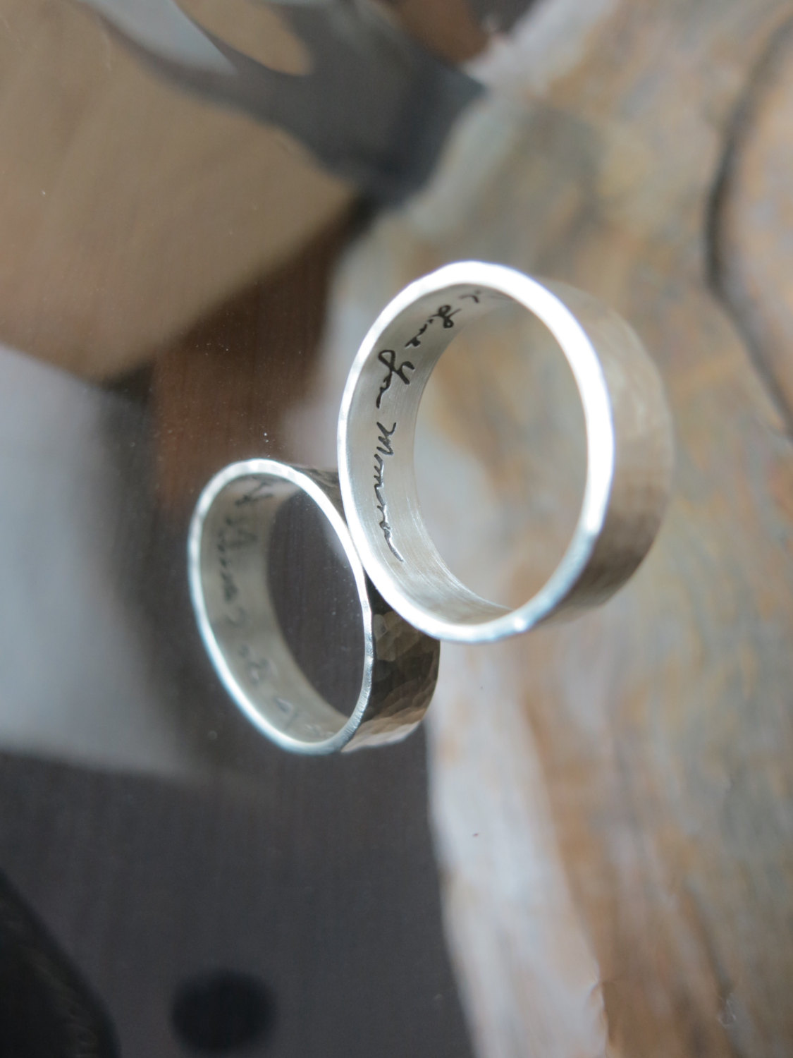 Engraved Handwriting Ring - Handwritten Note Jewelry - Personalized Silver Band - Sentimental Jewelry - Hidden Message Jewelry - Commemorative