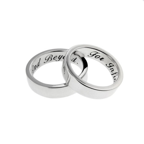 Featured at Etsy Bridal Show in New York His &amp; Hers Personalized Sterling Silver Wedding Bands Hand Stamped Vows Custom Engraved Handmade