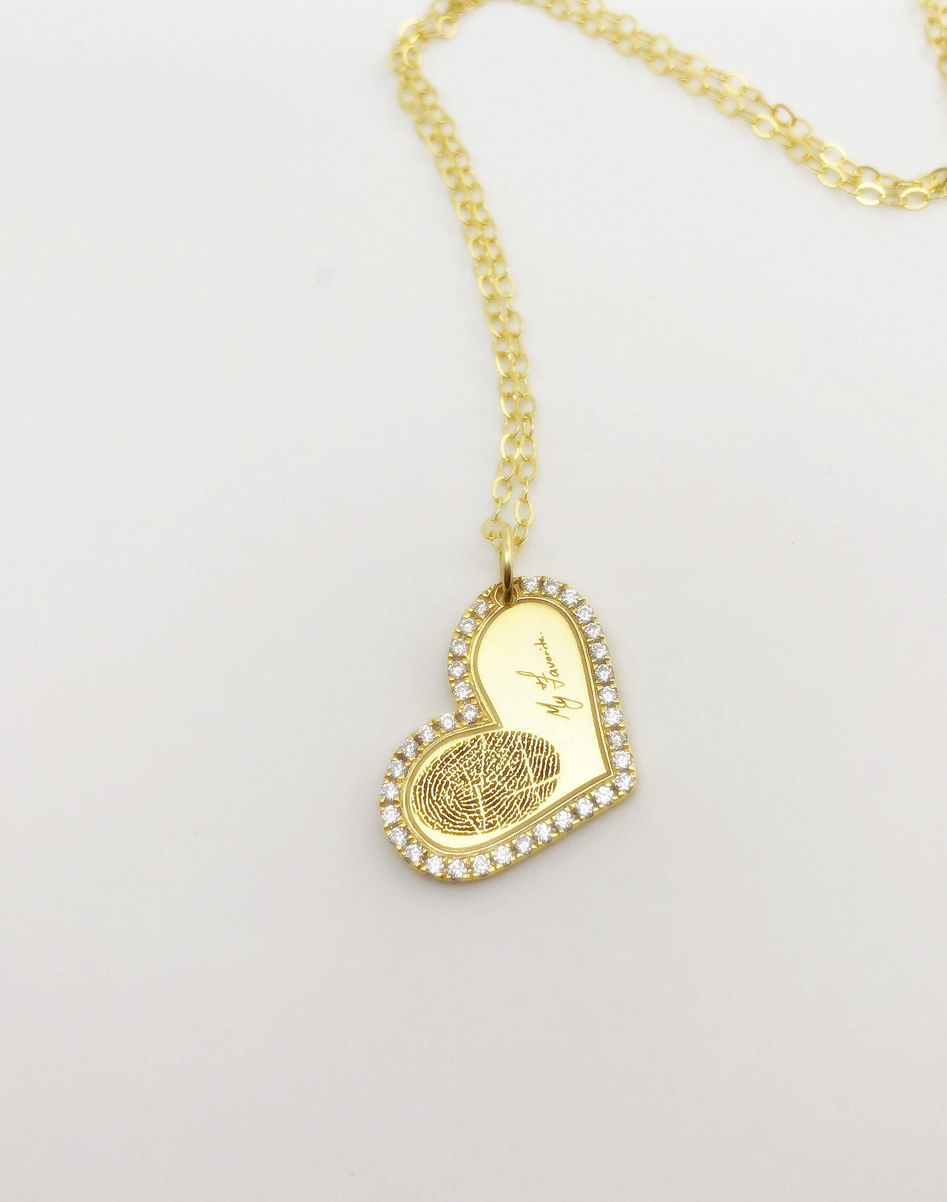 Zircon Fingerprint necklace - Dainty necklace - Handwriting necklace