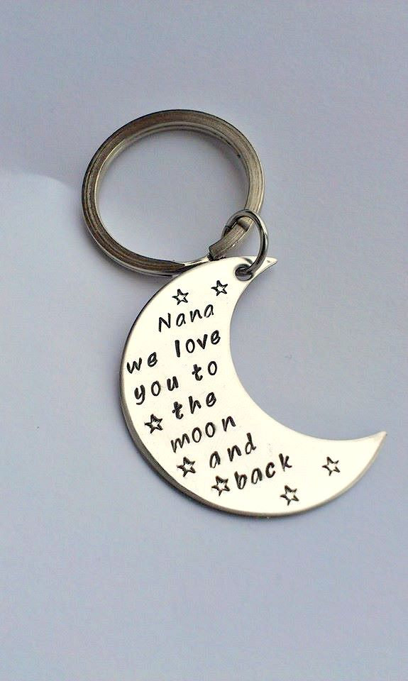 I Love you to the moon and back keyring - moon gift - moon keychain - gift from grandkids