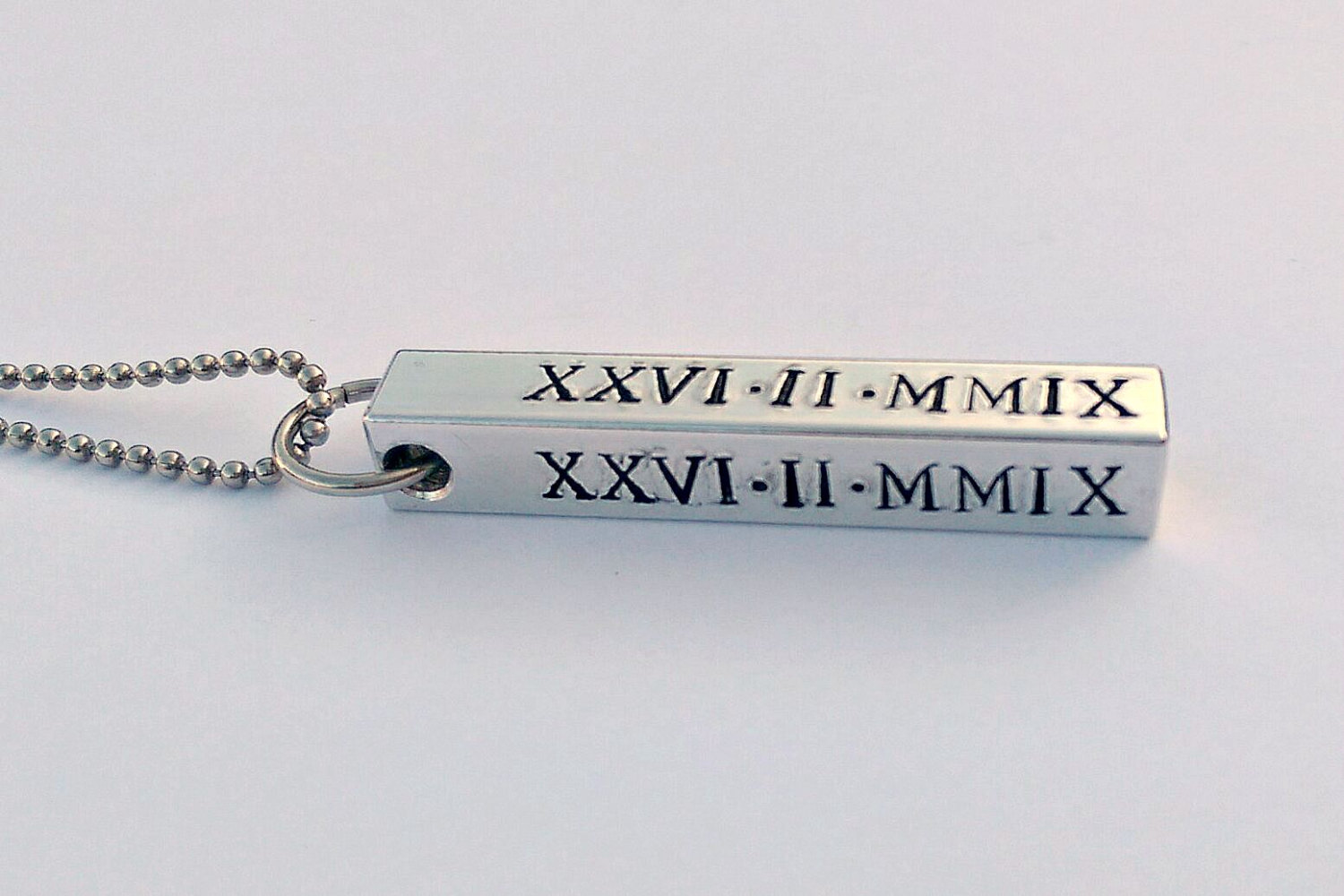 Personalized Roman numerals date necklace - personalized date necklace - mens Personalized jewellery - gift present for him dad husband