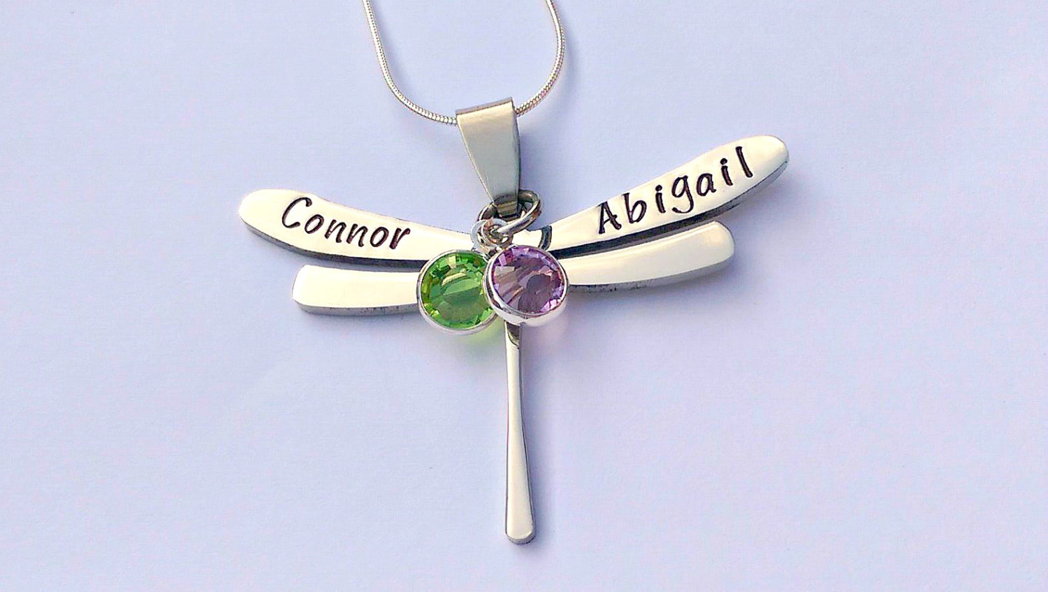 Personalized dragonfly necklace - personalized name necklace - Personalized gift present for daughter mum mom sister auntie grandma nanny