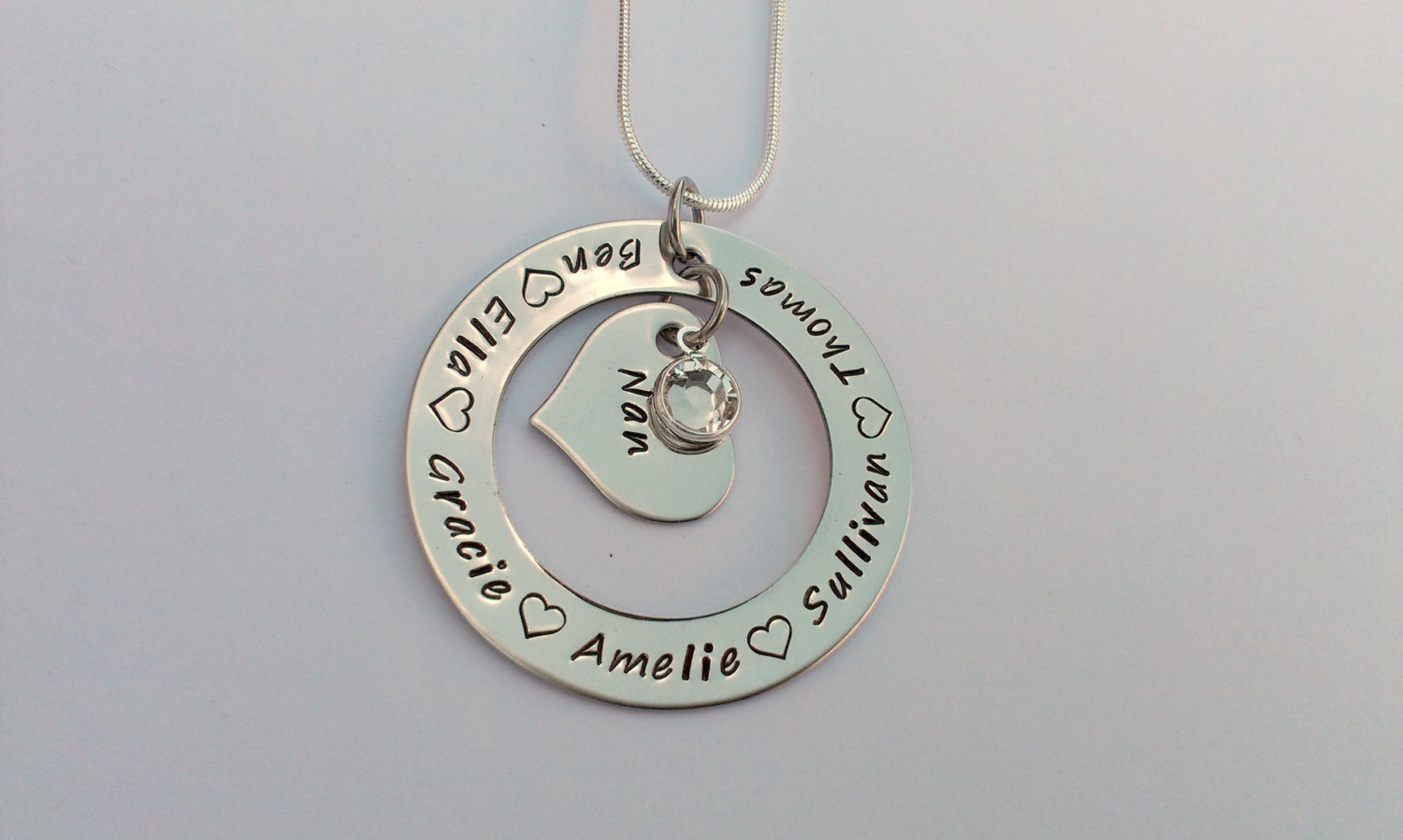 Personalized grandchildren children name necklace - present jewellery gift for her Nanny Grandma Granny Mum Mom Auntie - mothers day Birthday