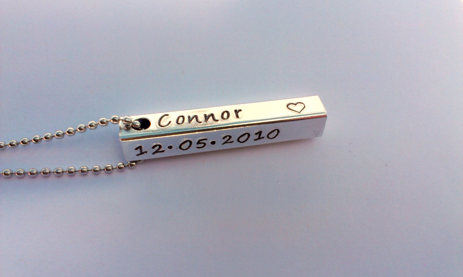 Personalized rectangle bar pendant necklace - personalized - mens Personalized jewellery - mens birthday present gift - gift present for him