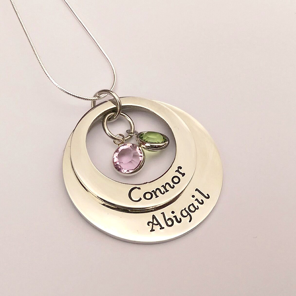Personalized stacked name necklace - personalized name necklace - present for mum mom - present for her - family name necklace - birthday