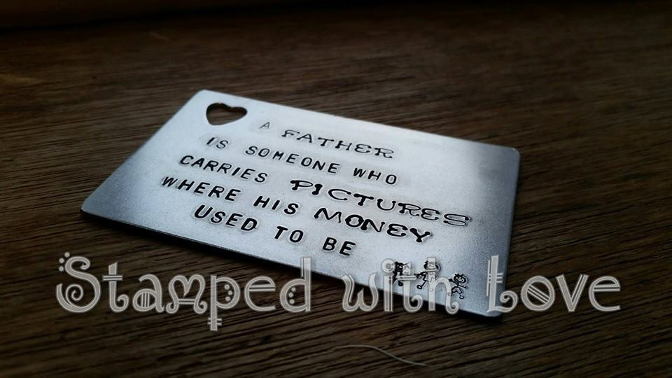 SALE Personalized Wallet card - credit card sized metal - hand stamped - gift for men - Christmas Gift - Xmas present