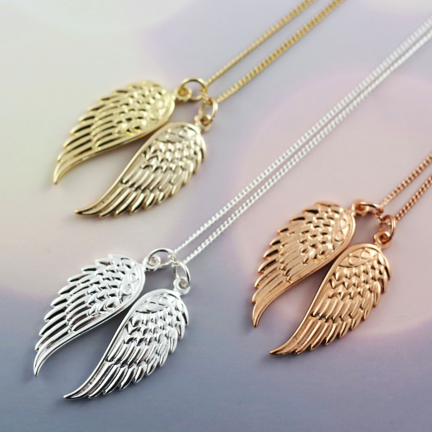 Angel Wing Necklace - Rose Gold - Silver - Gold - Gifts for her - Personalized Jewellery - Statement necklace - Gift Card Jewellery - Love