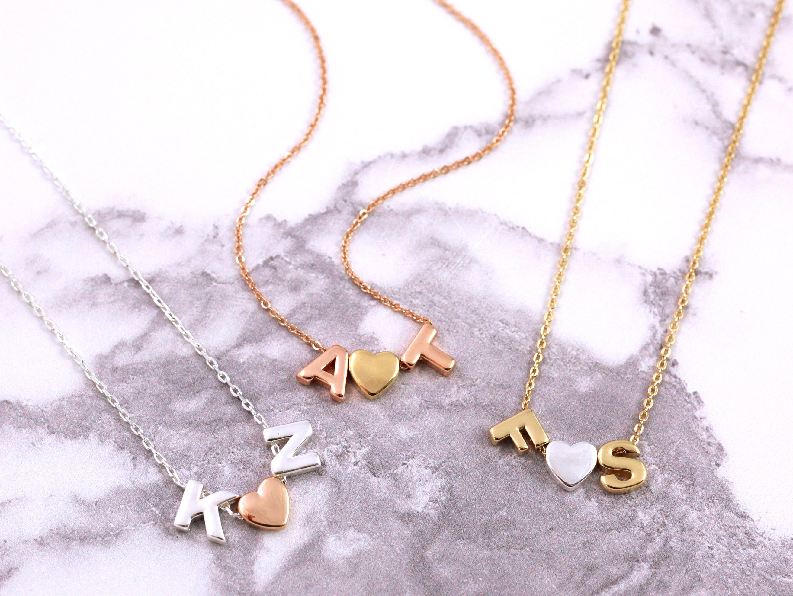 Custom Name Necklace - Funny Love Card - Best Romantic Gifts - Name Initial Jewellery - Funny Love Gift - Tiny Letter Necklace -