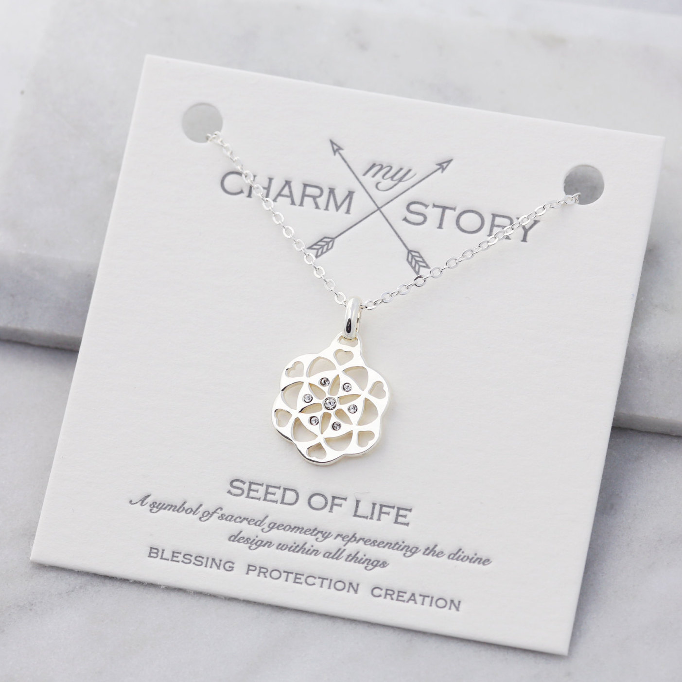 Seed Of Life - Illustrated Faith - Wish Necklace - Friendship Necklace - Botanical Jewelry - Pendant - Statement Necklace - Nature Jewelry