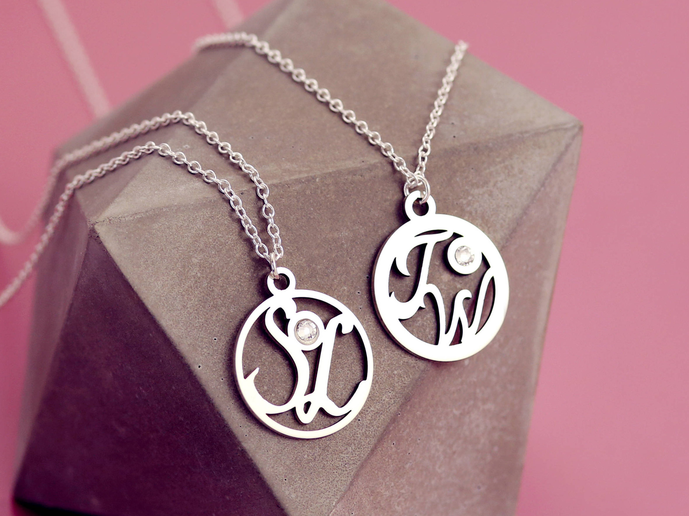 Two Letter Necklace - Eternity Necklace - Initial Necklace - Name Initial Jewelry - Two Tiny Initials - Infinity Necklace - Letter Necklace