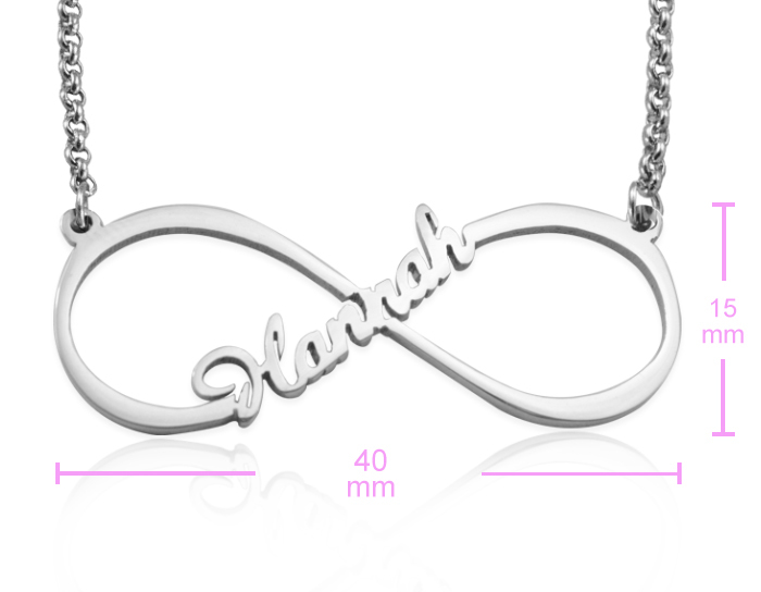 Personalized Single Infinity Name Necklace - Sterling Silver