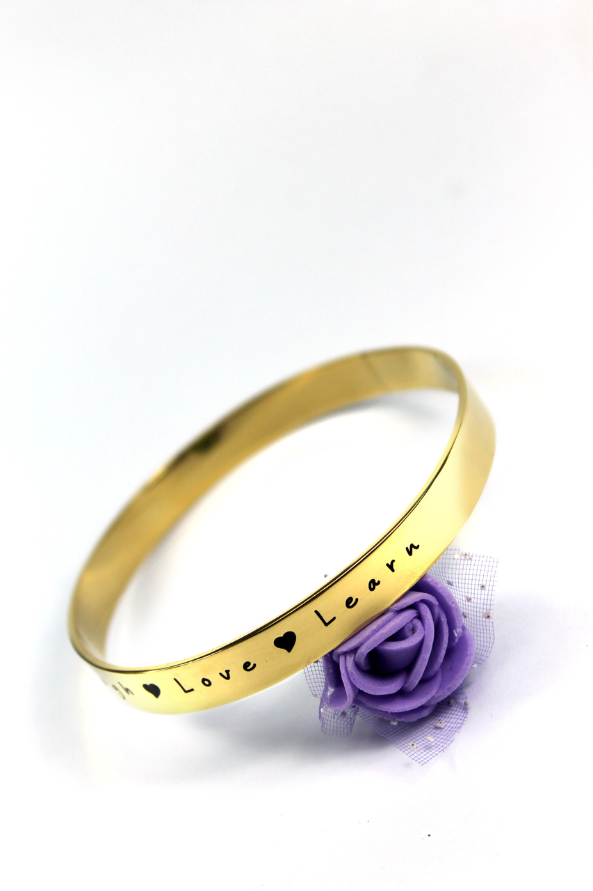 Personalized 8mm Endless Bangle - 18ct Gold