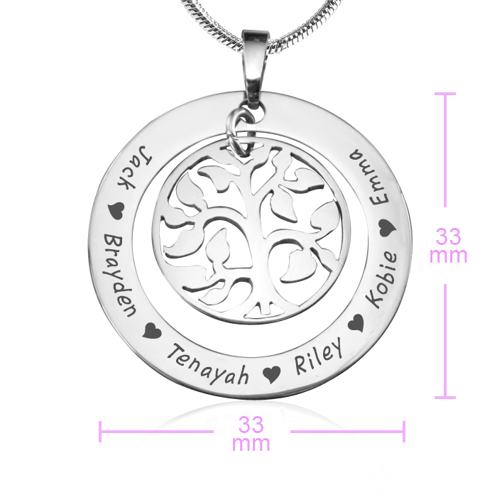 Personalized My Family Tree Necklace - Sterling Silver