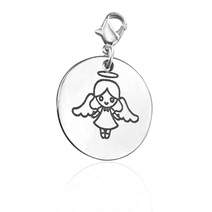 Personalized Angel Charm Silver