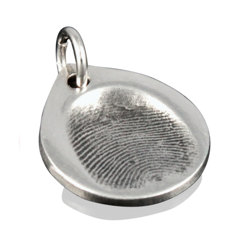 Sterling Silver FingerPrint TearDrop Pendant