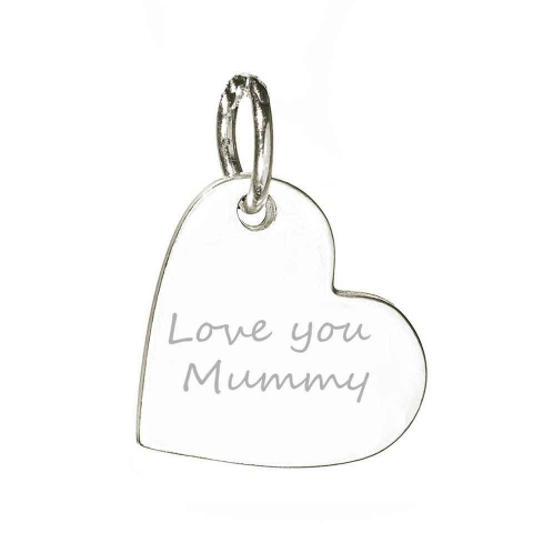 Sterling Silver Hand / Footprint Heart Charm Necklace