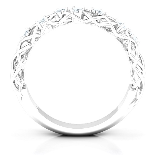 Stones Woven in Love Ring with Emerald (Simulated) Stones 