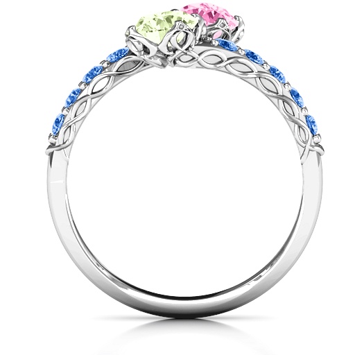 Intricate Infinity Two Stone Ring 