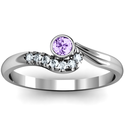 Low Wave Ring with Accents