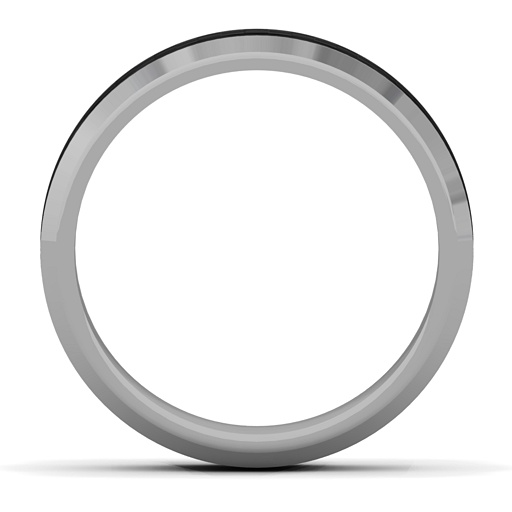 Men's Black Carbon Fiber Inlay Polished Tungsten Ring