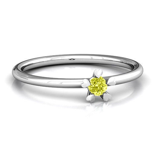 Stackr Hugging Heart Stone Ring 