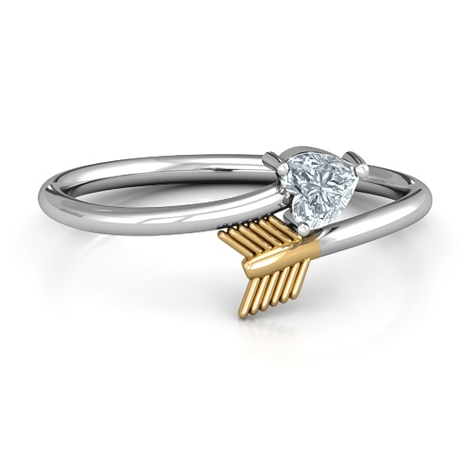 Sterling Silver Heart &amp; Arrow Ring