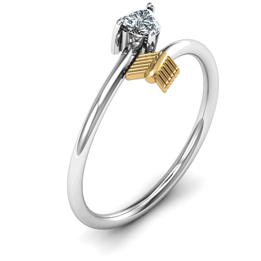 Sterling Silver Heart &amp; Arrow Ring