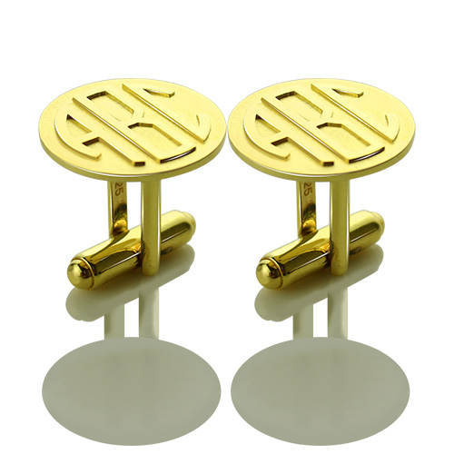 Cool Mens Cufflinks with Monogram Initial 18ct Gold