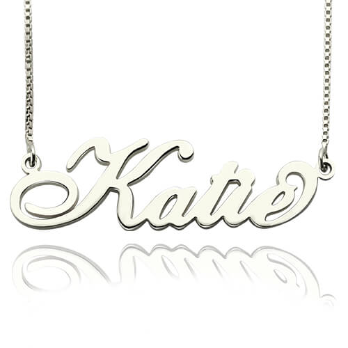 Personalized Nameplate Necklace Carrie Stering Silver