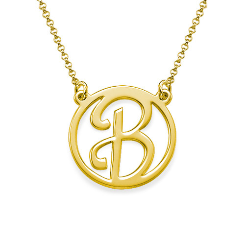 18k Gold Plated Cut Out Initial Necklace
