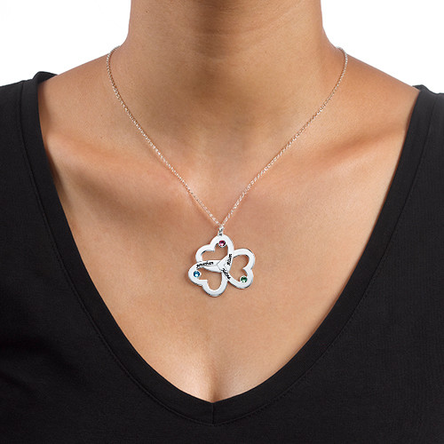Personalized Triple Heart Necklace