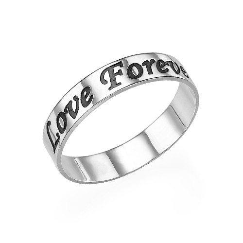 Script Sterling Silver Promise Ring