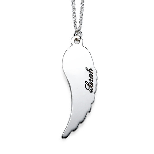 Set of Two Sterling Silver Angel Wings Necklace