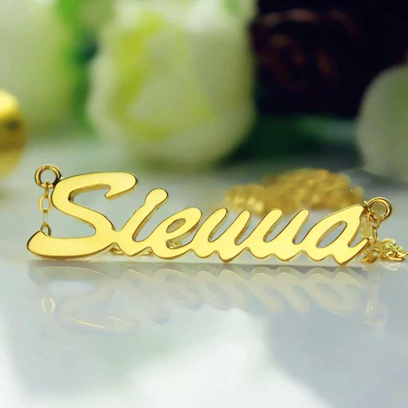 18ct Gold Sienna Style Name Necklace