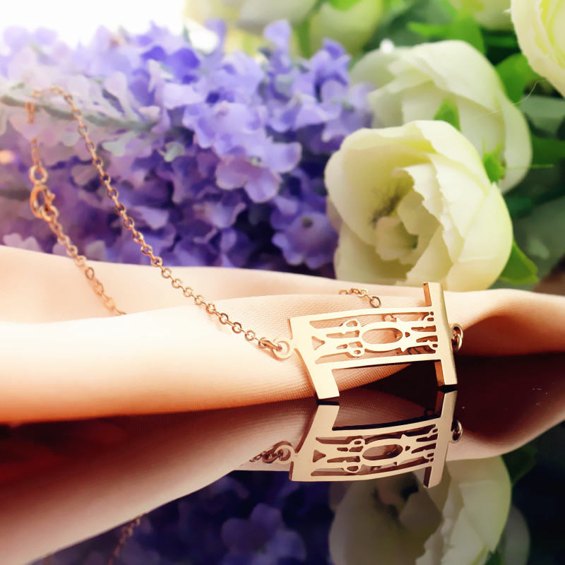 Personal Rose Gold Plated 925 Silver 3 Initials Monogram Bracelet