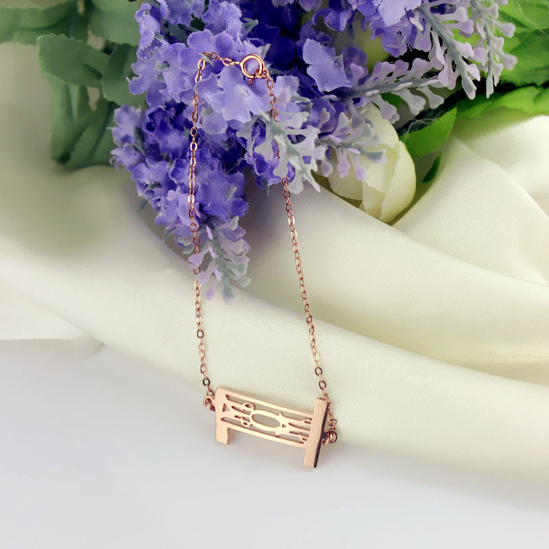Personal Rose Gold Plated 925 Silver 3 Initials Monogram Bracelet
