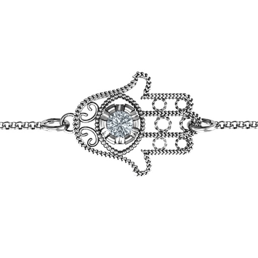 Personalized Horizontal Hamsa Bracelet