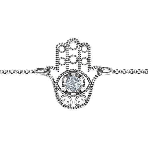 Personalized Upright Hamsa Bracelet